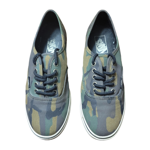 Vans TB9C Mens 6.5 Camo Canvas Sneakers Skater Shoes Olive Green Skateboarding - Picture 1 of 9